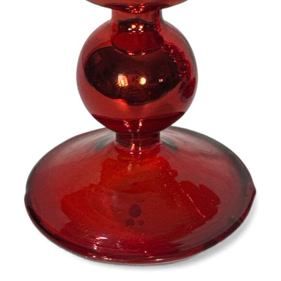 Vintage Handblown Red Mercury Glass Tree Topper Set Of 3 Tabletop RARE FIND - Picture 5 of 11